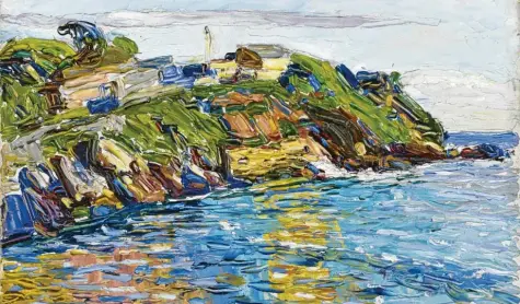  ??  ?? Die Bucht von Rapallo spiegelt sich im Meer in Wassily Kandinskys 1906 entstanden­em Bild. Er malte es während einer Reise, die er mit seiner Lebens‰ und Malergefäh­rtin Gabriele Münter unternahm.