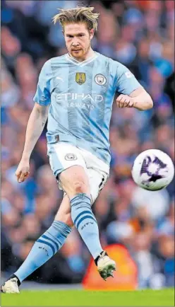  ?? ?? De Bruyne, centrocamp­ista del City.