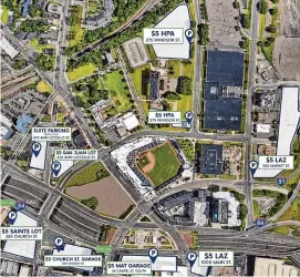  ?? Photo courtesy Hartford Yard Goats ?? A map of available parking options in Hartford near Dunkin’ Park.