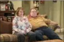  ?? ASSOCIATED PRESS ?? In this image released by ABC, Roseanne Barr, left, and John Goodman appear in a scene from the reboot of “Roseanne,” premiering on Tuesday at 8 p.m.