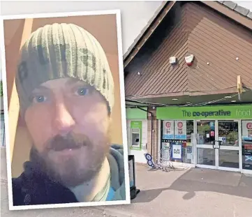  ??  ?? SHOPLIFTER: Michael Burza stole from stores in Glenrothes, including the Co-op.