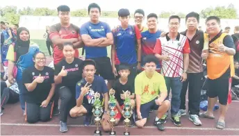  ??  ?? File photo shows Sarikei Selected athletes celebrate runner-up title at last year’s Sibu Open.