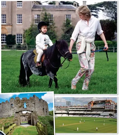  ?? ?? DUCHY ORIGINALS: William and Diana at Highgrove, top; Restormel Castle, left; and The Oval, above