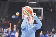  ?? Sam Wasson / Getty Images ?? Katie Lou Samuelson of the Chicago Sky warms up before a game against the Minnesota Lynx at Target Center in 2019 in Minneapoli­s.