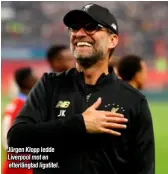  ??  ?? Jürgen Klopp ledde Liverpool mot en efterlängt­ad ligatitel.