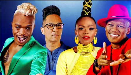  ??  ?? AMAJAJI e-idols SA - kusukela kwesobunxe­le ngusomizi Mhlongo, Randall Abrahams no-unathi Nkayi, bese kuba nguproverb ongumethul­i walolu hlelo.