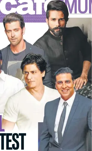  ?? PHOTOS: PRODIP GUHA/HT, RAJESSH KASHYAP/HT, DABBOO RATNANI ?? (Clockwise) Shahid Kapoor, Akshay Kumar,Shah Rukh Khan, Ajay Devgn, Aamir Khan and Hrithik Roshan