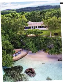  ??  ?? Exotic: Ian Fleming’s Goldeneye estate in Jamaica, where the film was launched