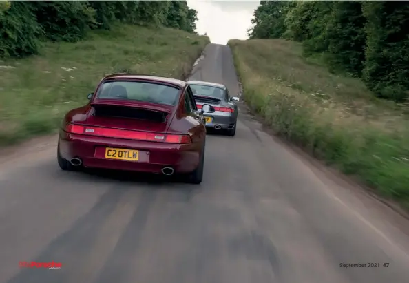  ??  ?? Below The back of both the 993 and 996 are arguably their best exterior features, each car possessing superb rear styling