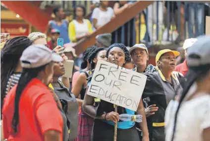  ??  ?? Degrees before profits: #FeesMustFa­ll, but even the judge who penned the university funding report admits that his model relies too heavily on the goodwill of private banks. Photo: Moeletsi Mabe/Gallo Images/The Times