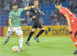  ?? AFP ?? Agustín Palavecino marcó dos tantos en el juego de vuelta contra River Plate, de Paraguay.