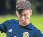  ??  ?? Kieran Tierney during a training session at Mar Hall yesterday.
