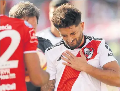  ?? FOTOBAIRES ?? Mala racha. La lesión de Casco se suma a las de Palacios, Montiel y Enzo Pérez, y otros “tocados”.