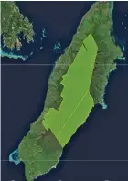  ?? ?? A map showing the forest cover area of the Ministry of Forestry’s two reserves on Taveuni.