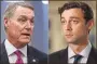  ??  ?? Sen. David Perdue, left,
and John Ossoff