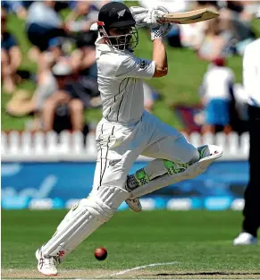  ?? AP/PHOTOSPORT ?? New Zealand captain Kane Williamson plays elegantly off the back foot during his classy 91 on the second day of the first test.