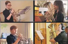  ??  ?? The musicians who placed first in the 12-and-under ensembles contest, clockwise from top left: Gregor Craig, Grace Barr, James Barr and Charlie Colville.