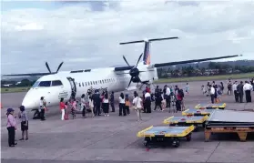  ?? THE BOMBARDIER Q400 NG at the Davao airport. ??