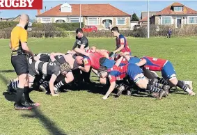  ?? ?? Battle stations
Perth players get to grips with the scrum against Ardrossan