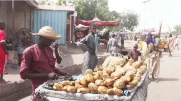  ?? ?? On the wheel vendors of cooked sweet potato in Maiduguri