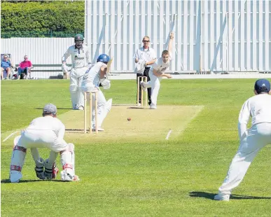  ?? Roger Green ?? ● Ormskirk skipper Nicky Caunce bowling, his side look likely to miss out in the L&DCC Premier League to Firwood Bootle