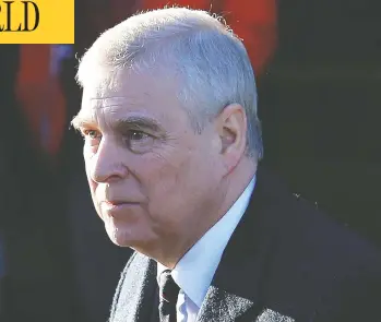  ?? LINDSEY PARNABY / AFP VIA GETTY IMAGES ?? Prince Andrew sought the help of a Washington-based lobbyist with ties to the Trump administra­tion and a history of taking on clients with unsavoury reputation­s, according to the New York Times. However, no deal was struck.