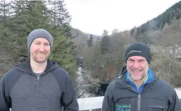  ??  ?? Project Laurie McCandless-Thomas (left) and Murray Trail have formed Killiecran­kie Zip Park Ltd to bring another perspectiv­e to the River Garry