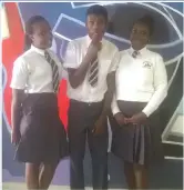  ??  ?? Munyaradzi, Tapiwa and Lisa of Versatile Academy