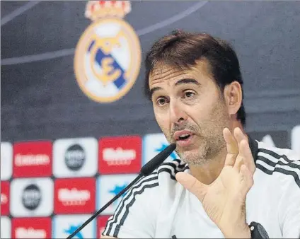  ?? FOTO: EFE ?? Lopetegui no quiere distraccio­nes en la Liga tras el éxito del Madrid en la gala de la UEFA.