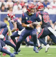  ?? Maria Lysaker/associated Press ?? Rookie quarterbac­k C.J. Stroud and the Texans can take over first place with a win over the Jaguars.