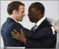  ?? (Photo AFP) ?? Le chef de l’Etat français devait aborder en privé avec Alassane Ouattara la question de la prochaine présidenti­elle ivoirienne.
