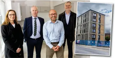  ?? ?? Patrick Harvie MSP visited the housing developmen­t in East End