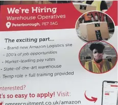  ??  ?? The Amazon recruitmen­t leaflet
