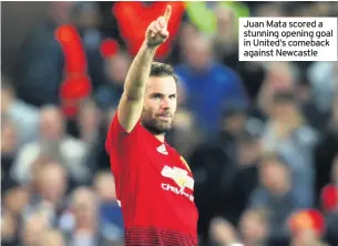  ??  ?? Juan Mata scored a stunning opening goal in United’s comeback against Newcastle