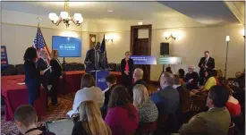  ?? PHOTO COURTESY OF THE MICHIGAN DEPARTMENT OF STATE ?? Lt. Gov. Garlin Gilchrist speaks at a kickoff event for the 2020Census at the state capital in Lansing.