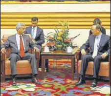  ?? PTI ?? Foreign secretary S Jaishankar holds talks with top Chinese state councillor Yang Jiechi in Beijing on Tuesday.