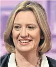  ??  ?? Amber Rudd on TV yesterday