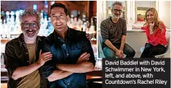  ?? ?? David Baddiel with David Schwimmer in New York, left, and above, with Countdown’s Rachel Riley