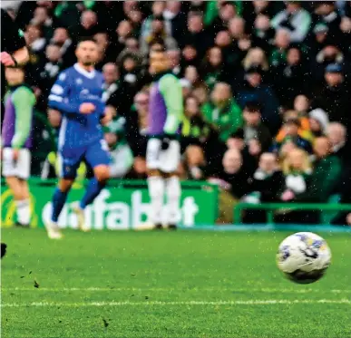  ?? ?? James Forrest strikes against St Johnstone last month