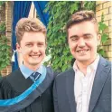  ??  ?? Mather, right, with his younger brother, Thomas, at Thomas’s graduation from St. Mike’s in 2017.