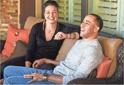  ??  ?? Jonathan Sterling and Lauren Holtkamp are the NBA’s only married referee couple. They have to make the most of their time together when their schedule allows. JONATHAN DYER/USA TODAY SPORTS