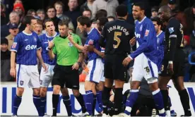  ?? Photograph: Jamie McDonald/Getty Images ?? Ipswich Town and Portsmouth met in the FA Cup in 2008 – Pompey would go on to win the competitio­n that year.