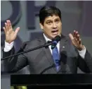  ?? JOHN DURAN ?? Carlos Alvarado dio el discurso frente a 1.500 delegados de 86 países.