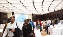  ?? ?? Zimbabwe’s ambassador­s are led on a tour of the New Parliament Building in Mt Hampden for them toget an appreciati­on of the project yesterday. — Picture: Memory Mangombe