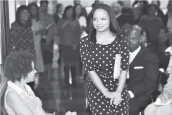  ??  ?? Howard University student Lisa Napper was recognized as the outstandin­g youth by the Colorado BlackWomen for Political Action.