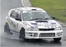  ??  ?? Subaru Impreza crew took victory by just seven seconds from Pierce