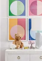  ?? ?? A quartet of colorful pieces of art decorate Harper’s bedroom.