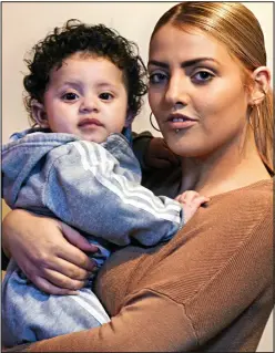  ??  ?? Nightmare: Shantel Ullah, 20, with her baby son Dontae