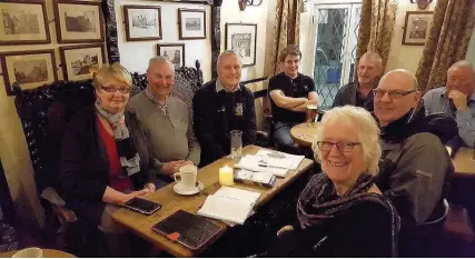  ??  ?? Caernarfon Snowdonia Rotary’s first meeting at the “Black Boy” Inn, Caernarfon