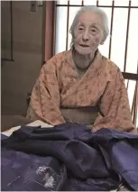  ?? Yomiuri Shimbun file photo ?? Toko Shinoda in an interview in January 2013 before she turned 100 years old